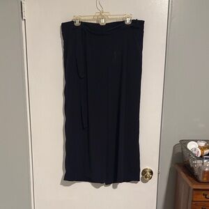 Elegant Navy Blue Women's Wide Leg Pants